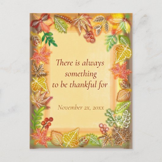 Borstelkunst van herfstbladeren voor Thanksgiving Briefkaart (Voorkant)