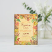 Borstelkunst van herfstloof voor Thanksgiving Briefkaart (Staand voorkant)