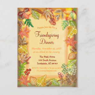 Borstelkunst van herfstloof voor Thanksgiving Briefkaart