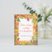 Borstelkunst van herfstloof voor Thanksgiving Briefkaart (Staand voorkant)