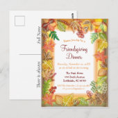 Borstelkunst van herfstloof voor Thanksgiving Briefkaart (Voorkant / Achterkant)