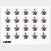 Borstellettering Aangepaste Foto Verjaardagsfeest Ronde Sticker (Vel)
