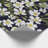 borstelloos bloempatroon met wit veld cadeaupapier (Hoek)