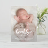Borstelnaam Moderne geboorteaankondiging Baby Feestdagenkaart (Staand voorkant)