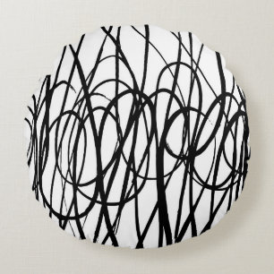 Borstels abstract patroon. Grunge textuur. Achterg Rond Kussen