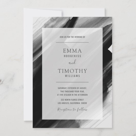 Borstels met zwarte en grijze waterverf kaart (Voorkant)