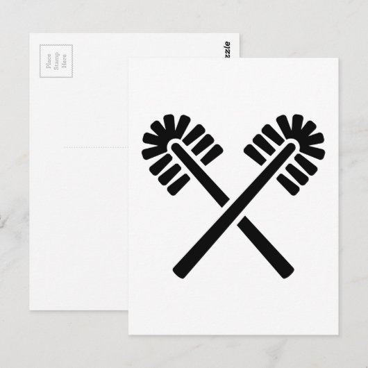 borstels voor geslepen toiletten briefkaart (Voorkant / Achterkant)