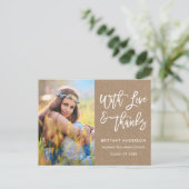 Borstelschrift Afstudeer Liefde Dank Kraft Briefkaart (Staand voorkant)