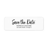 Borstelschrift Huwelijk Save The Date Retouradres  Etiket (Voorkant)