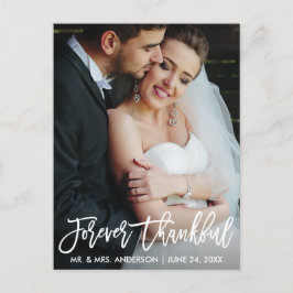 Borstelschrift Voor Altijd Dankbaar Trouwfoto Mode Briefkaart