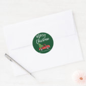 Borstelscript Groene Kerst Truck Envelope Seal Ronde Sticker (Envelop)
