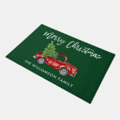 Borstelscript Groene Kerst  Truck Groot Deurmat (Schuin)