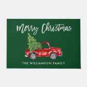 Borstelscript Groene Kerst  Truck Groot Deurmat (Voorkant)