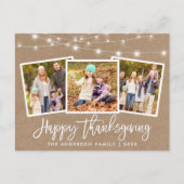 Borstelscript Kraft Lights 3 foto Thanksgiving Briefkaart (Voorkant)