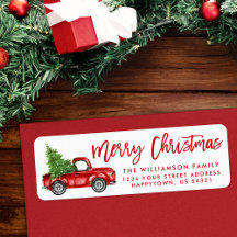Borstelscript  Truck Christmas Red