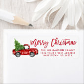 Borstelscript Truck Christmas Red Etiket (Insitu)