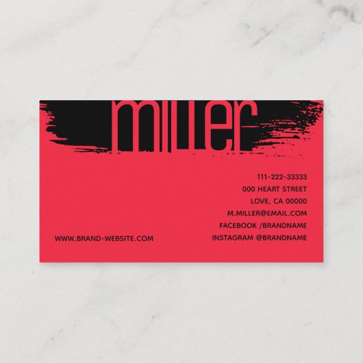 Borstelslag Heldere Roze Glamoureuze Luxe Schoonhe Visitekaartje (Achterkant)