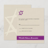 Borstelster van David Bat Mitzvah-reactiekaart RSVP Kaartje (Voorkant / Achterkant)