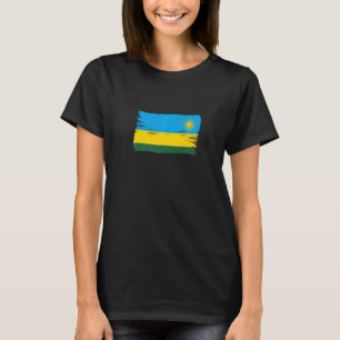  borstelstijl Rwanda Flag T-shirt