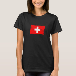 borstelstijl Zwitserse vlag Zwitserland T-shirt