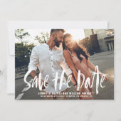 Borsteltypografie Foto De datumaankondiging opslaa Kaart (Voorkant)