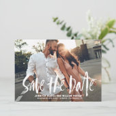 Borsteltypografie Foto De datumaankondiging opslaa Kaart (Staand voorkant)