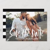 Borsteltypografie Foto De datumaankondiging opslaa Kaart (Voorkant / Achterkant)