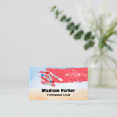 Borstelverf | kunstmateriaal visitekaartje (Staand voorkant)