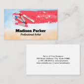 Borstelverf | kunstmateriaal visitekaartje (Voorkant / Achterkant)