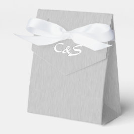 Borstelzilver monogrammed Favor Boxes Bedankdoosjes