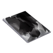 Borstelzwart en wit Abstracte achtergrond Notitieboek (Rechterzijde)