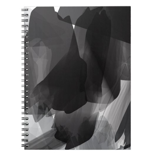 Borstelzwart en wit Abstracte achtergrond Notitieboek (Voorkant)