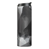 Borstelzwart en wit Abstracte achtergrond Thermosbeker (Gedraaid links)