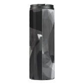 Borstelzwart en wit Abstracte achtergrond Thermosbeker (Achterkant)