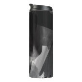 Borstelzwart en wit Abstracte achtergrond Thermosbeker (Geroteerd rechts)