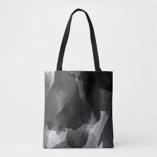 Borstelzwart en wit Abstracte achtergrond Tote Bag (Voorkant)