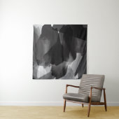 Borstelzwart en wit Abstracte achtergrond Wandkleed (In situ)