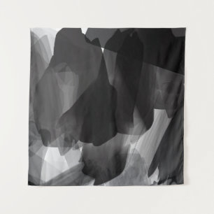 Borstelzwart en wit Abstracte achtergrond Wandkleed