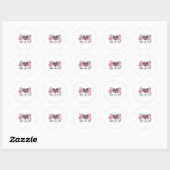 Borstgewaarwording roze lint ronde sticker (Vel)