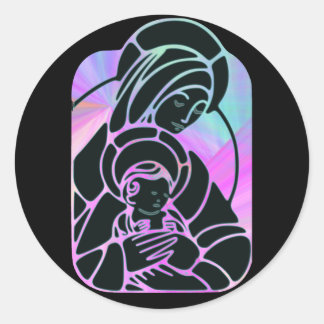 borstjes en baby jesusstickers ronde sticker