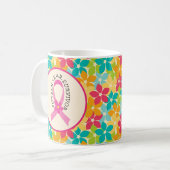Borstkanker 15 jaar Survivor Pink Ribbon Gift Koffiemok (Voorkant links)