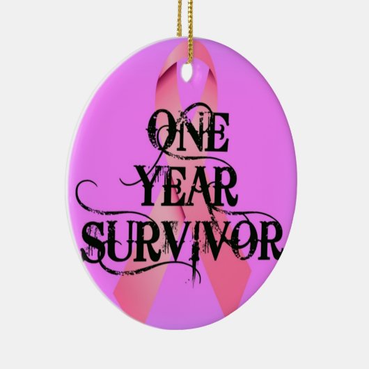 Borstkanker 1 jaar overleving keramisch ornament (Rechts)
