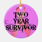 Borstkanker 2 jaar overleving keramisch ornament (Achterkant)