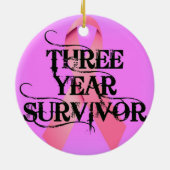 Borstkanker 3 jaar overleving keramisch ornament (Achterkant)