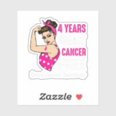 Borstkanker 4 jaar Riveter Ribbon Breast Sticker (Vel)