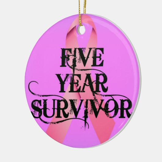 Borstkanker 5 jaar overleving keramisch ornament (Links)