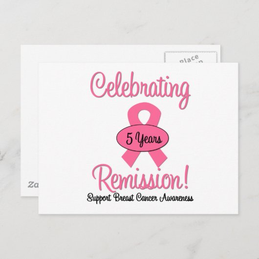 Borstkanker 5 jaar remissie briefkaart (Voorkant / Achterkant)