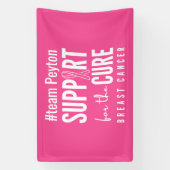 borstkanker aangepaste naam Banner Sign roze (Verticaal)
