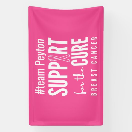 borstkanker aangepaste naam Banner Sign roze (Verticaal)