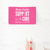 borstkanker aangepaste naam Banner Sign roze (Insitu)